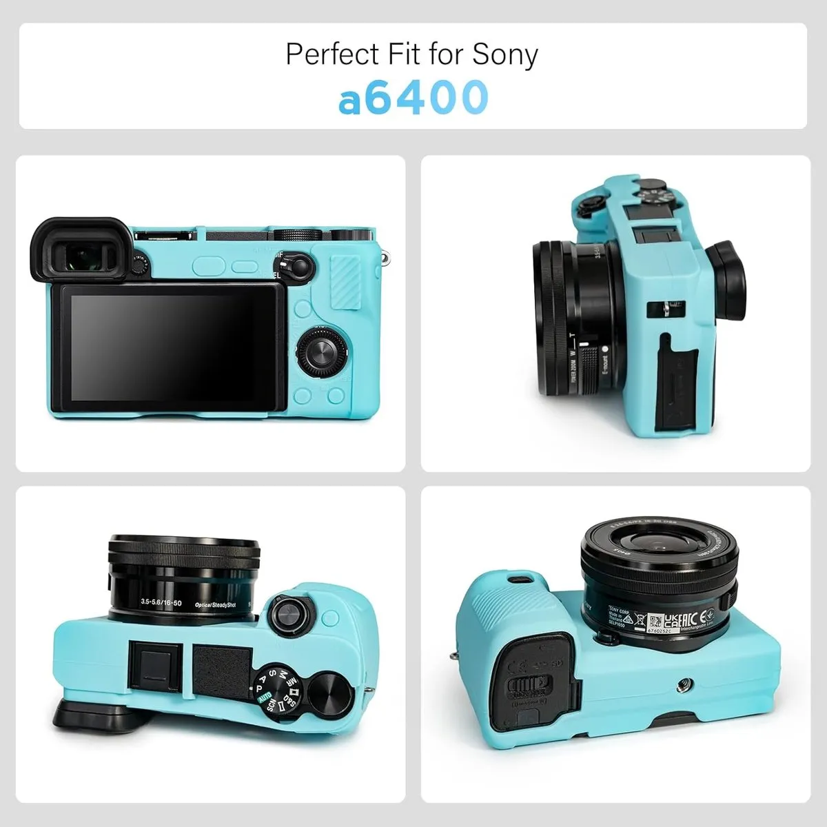 Sony Alpha A6400/A6300/A6100 Beschermhoesjes - Turquoise - afbeelding 6 van 6