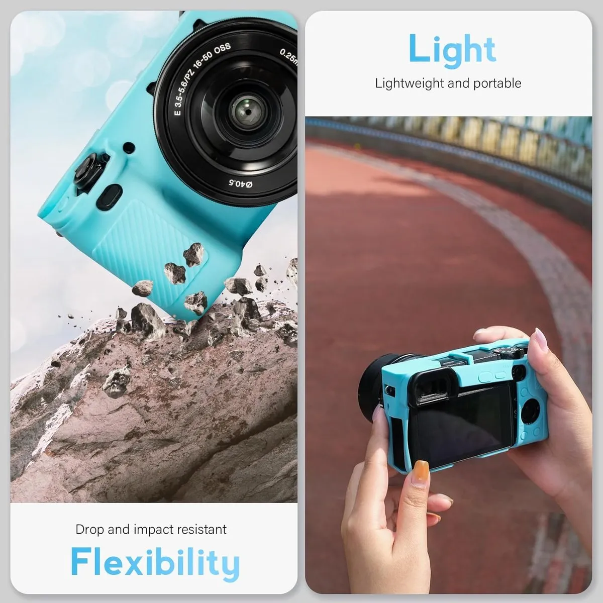Sony Alpha A6400/A6300/A6100 Beschermhoesjes - Turquoise