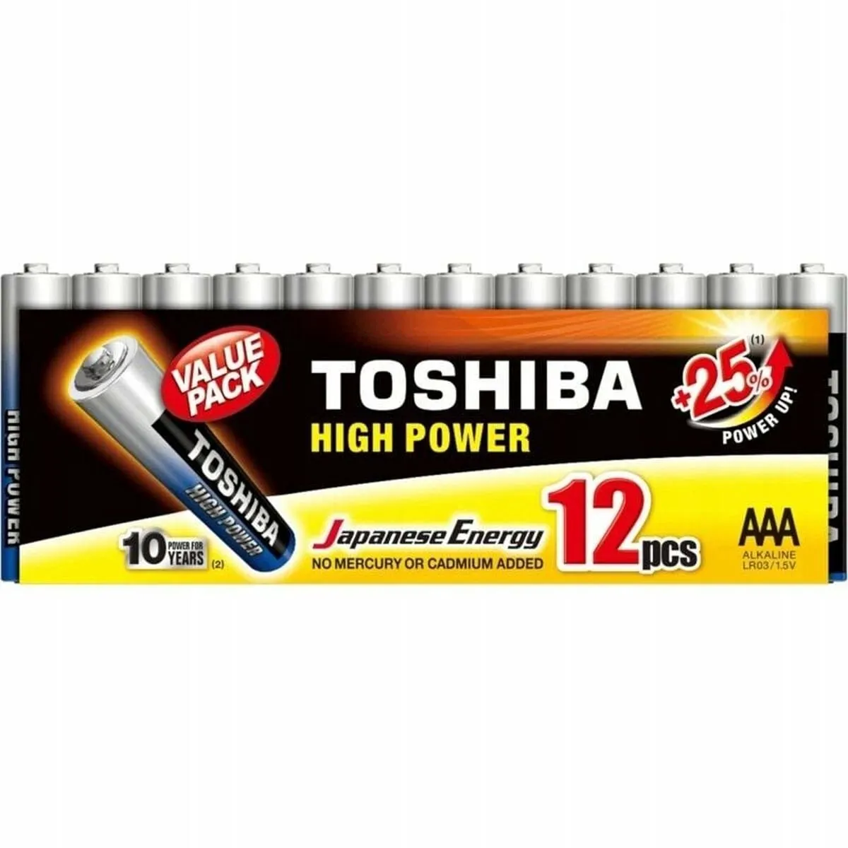 Toshiba HIGH POWER AAA Batterijen - 12 Stuks