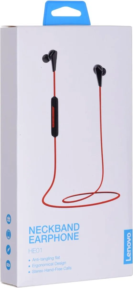 Lenovo HE01 HE10 Draadloze In-Ear Hoofdtelefoon - Rood - afbeelding 6 van 6