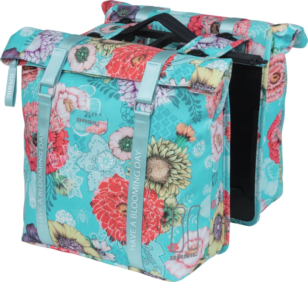 Basil Bloom Field Dubbele Fietstas MIK 28-35L - Blauw