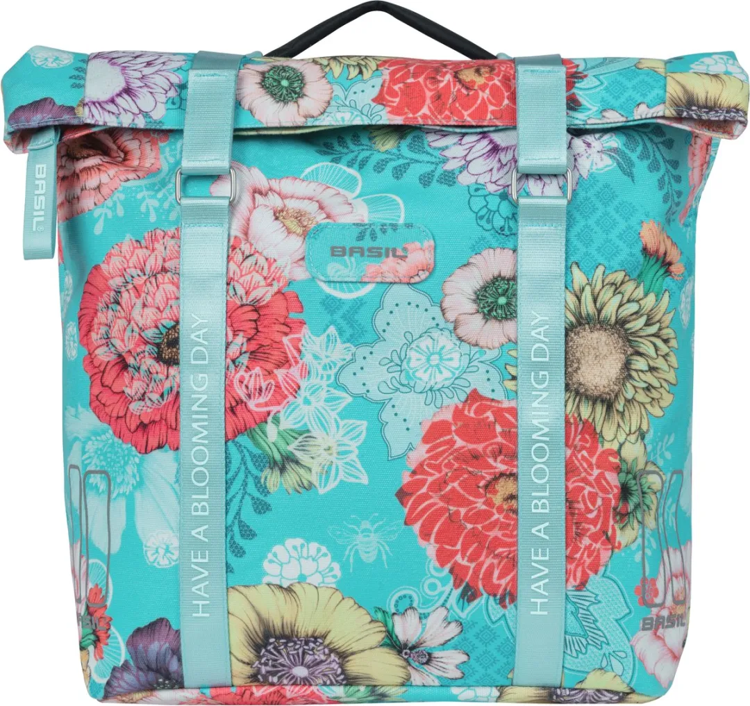 Basil Bloom Field Dubbele Fietstas MIK 28-35L - Blauw