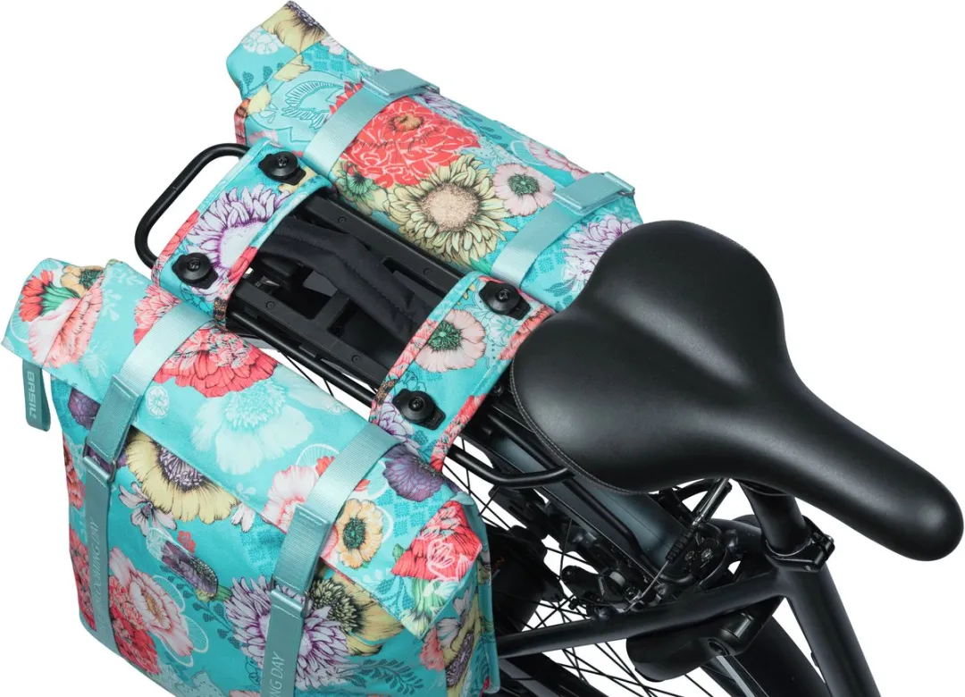 Basil Bloom Field Dubbele Fietstas MIK 28-35L - Blauw