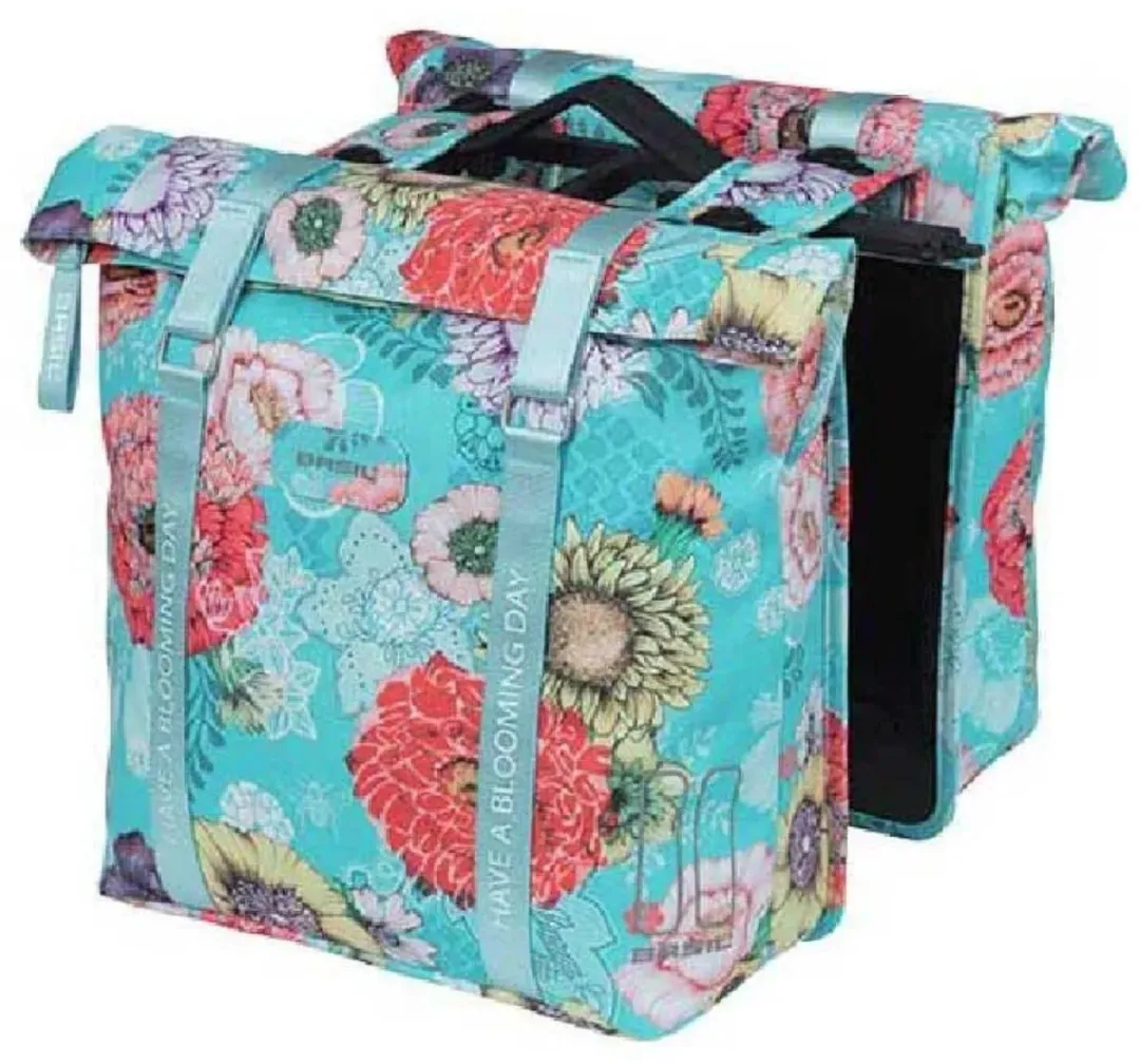 Basil Bloom Field Dubbele Fietstas MIK 28-35L - Blauw