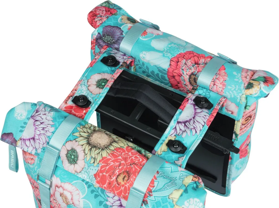 Basil Bloom Field Dubbele Fietstas MIK 28-35L - Blauw
