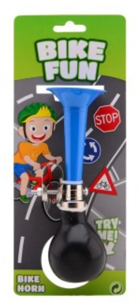 Johntoy Fiets toeter - 2x - metaal - blauw - Kinderen - Kinderfiets - luchthoorn - retro knijptoeter