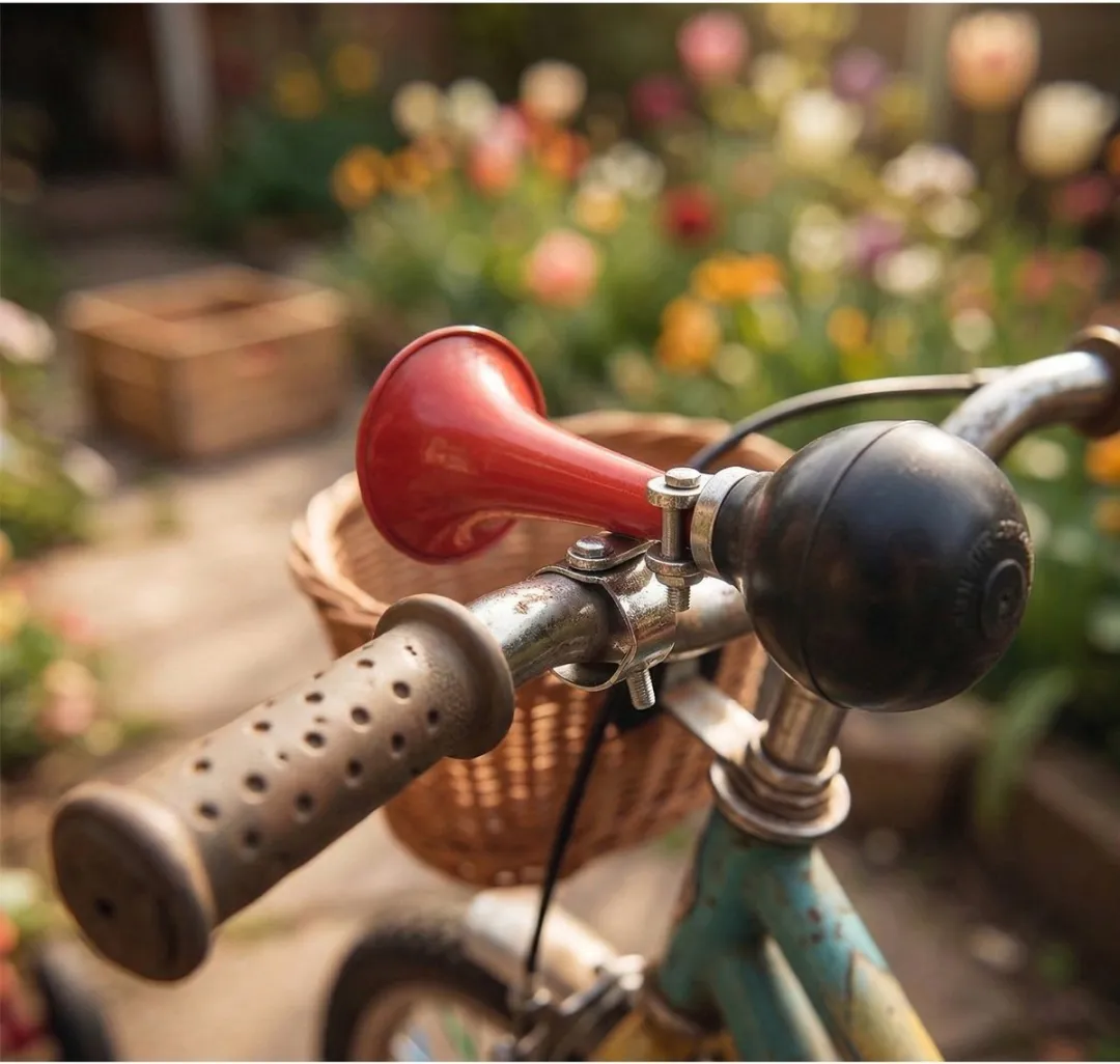 Johntoy Fiets toeter - 2x - metaal - blauw - Kinderen - Kinderfiets - luchthoorn - retro knijptoeter