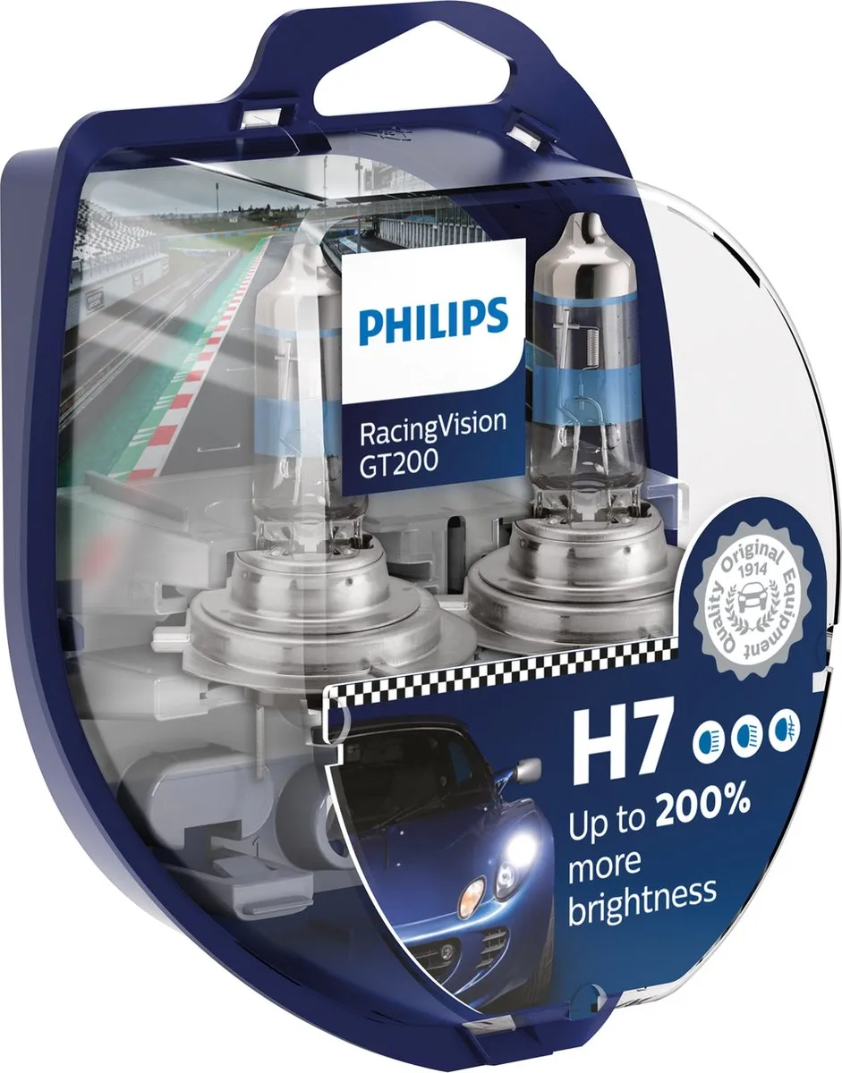 Philips H7 Racing Vision Reservelampen 12V 55W - 2 Stuks