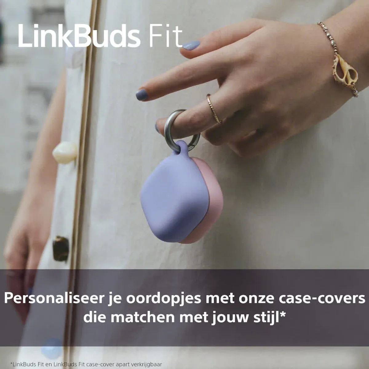 Sony LinkBuds Fit Hoesje - Ash Pink - afbeelding 5 van 5