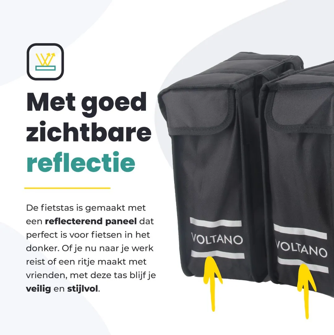 Voltano Dubbele Fietstas 24L - Zwart