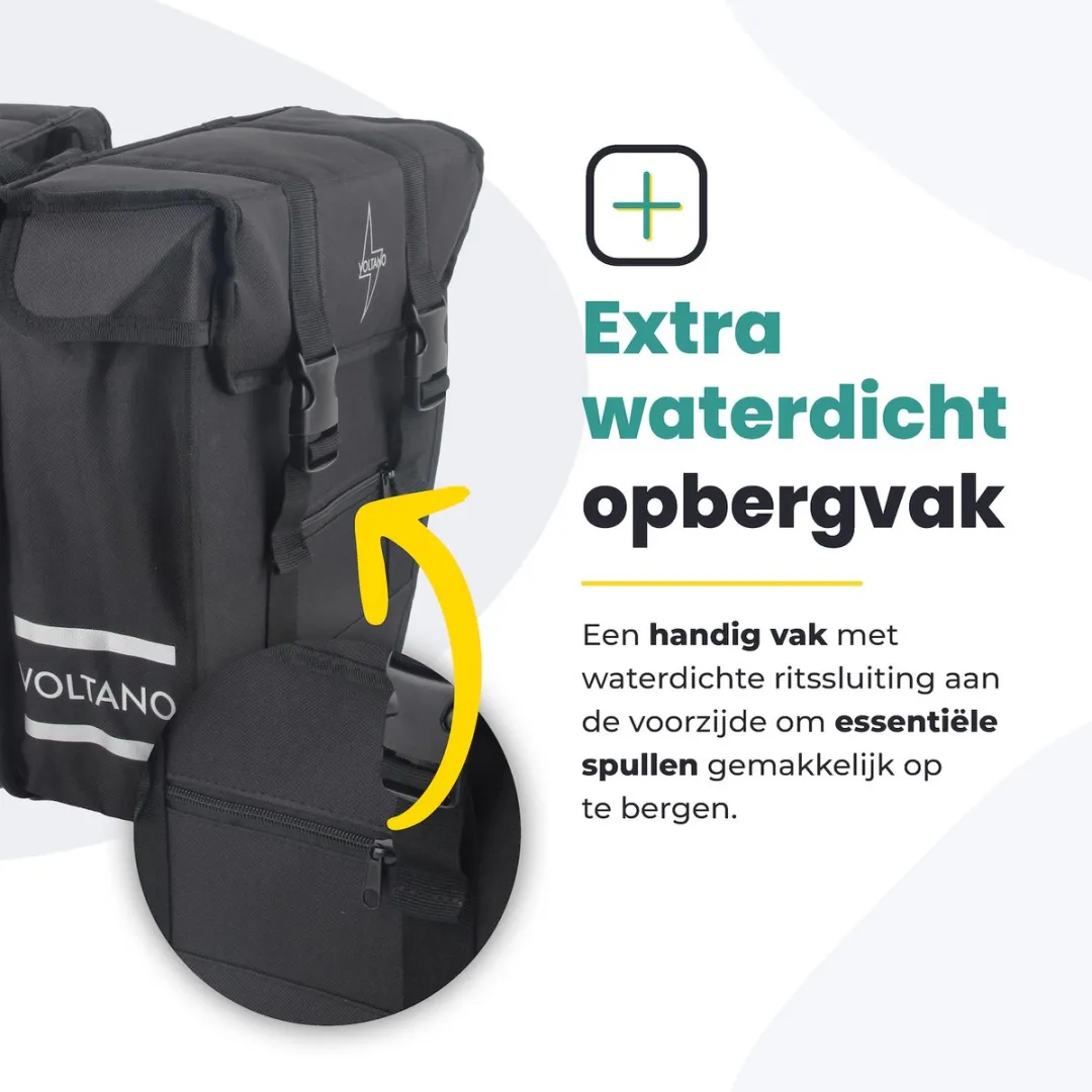 Voltano Dubbele Fietstas 24L - Zwart