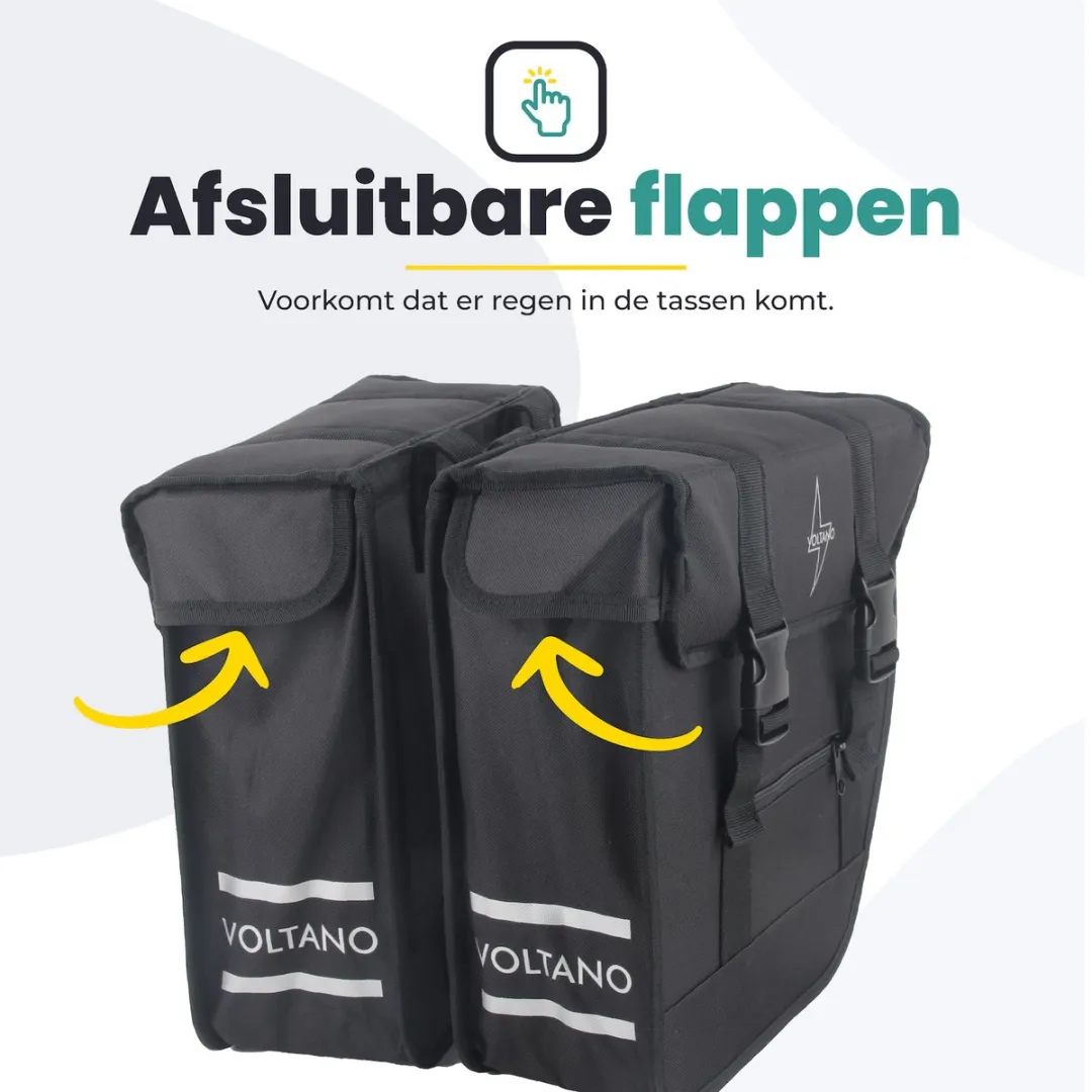 Voltano Dubbele Fietstas 24L - Zwart