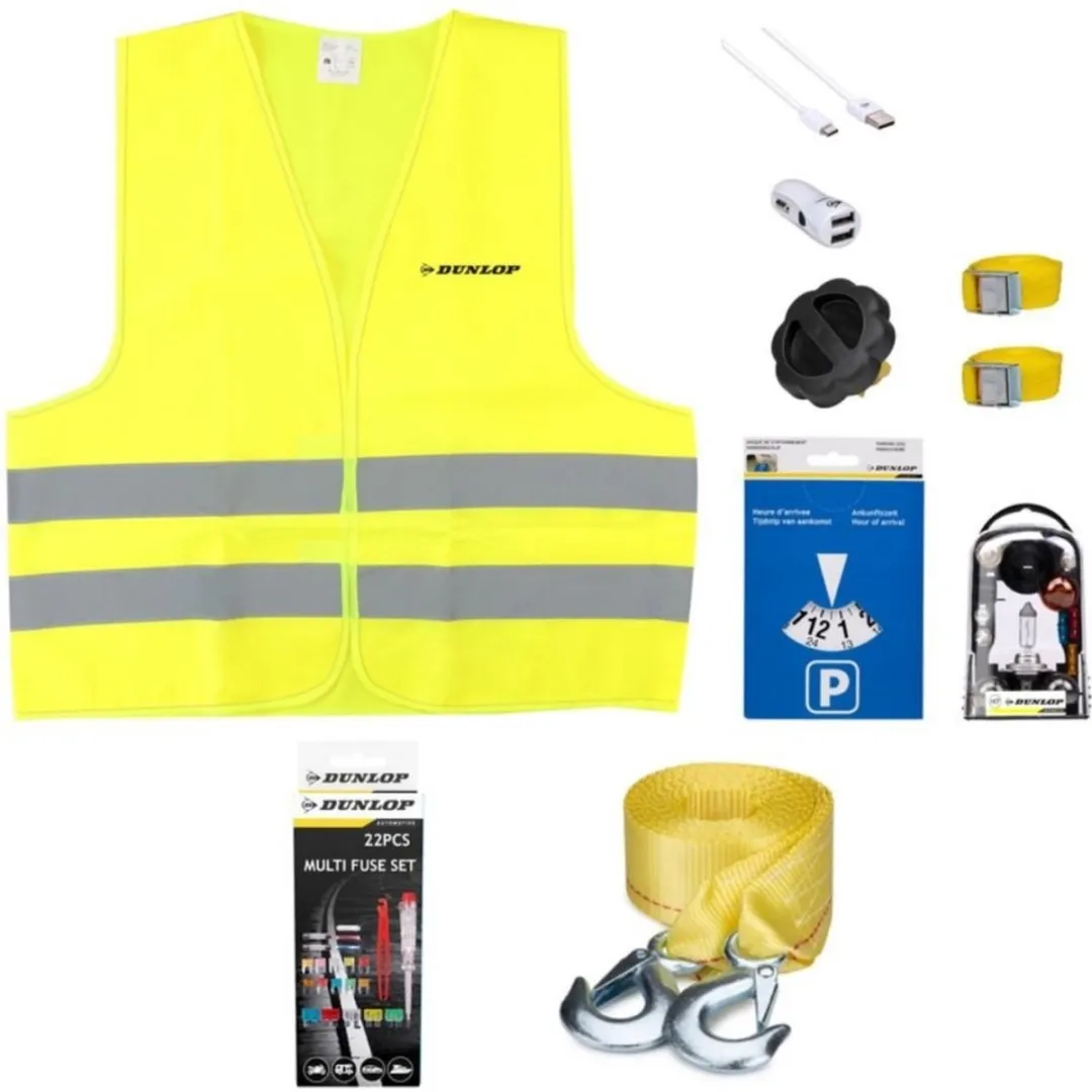 Dunlop Auto Veiligheidsset 10-delig - Zwart