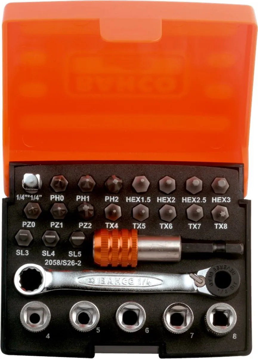 Bahco Doppenset 26-delig 1/4" - 26 Stuks