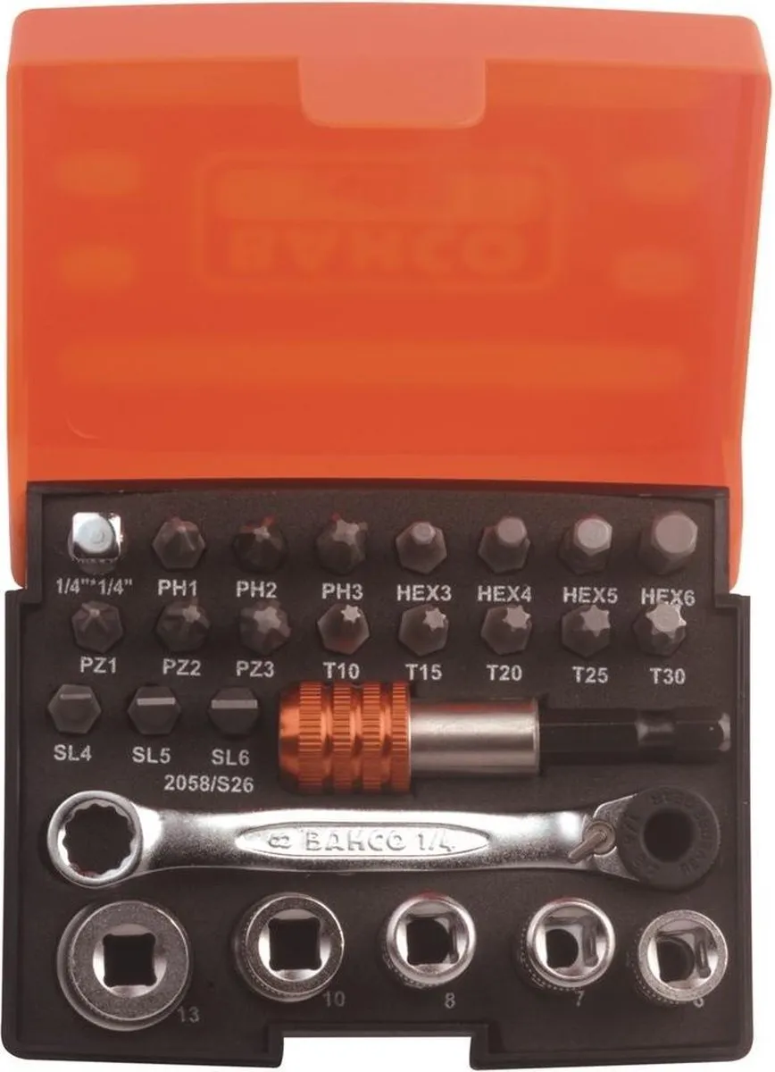 Bahco Doppenset 26-delig 1/4" - 26 Stuks - afbeelding 6 van 6