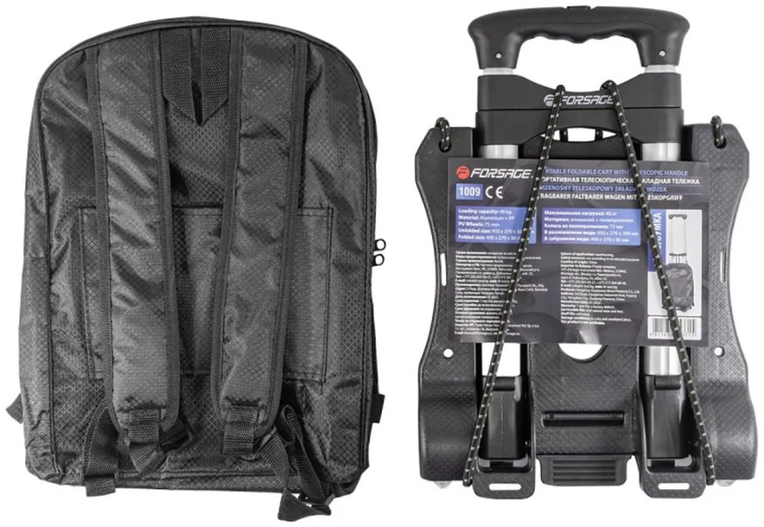 Forsage - Opvouwbare Platformwagen met Tas - 40 kg - Aluminium en Nylon