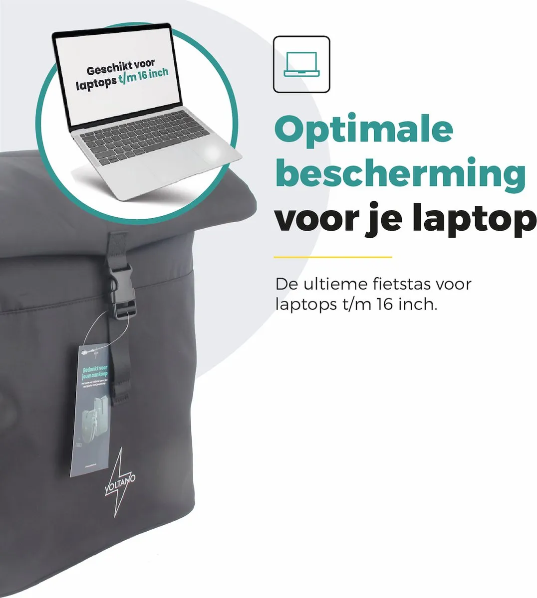 Voltano Fietstrolley Tas 2.0 - 28L - Zwart