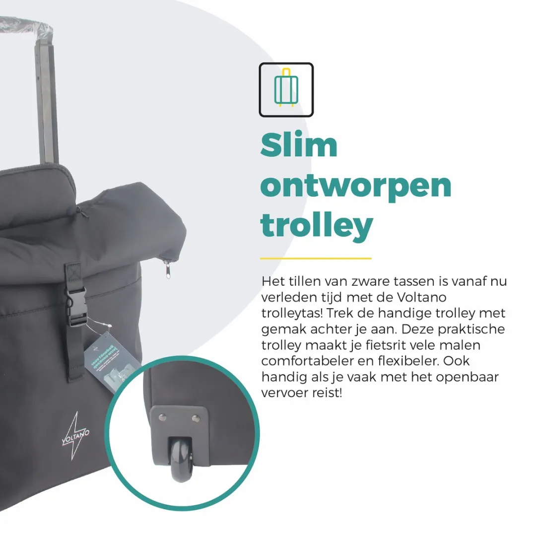Voltano Fietstrolley Tas 2.0 - 28L - Zwart - afbeelding 6 van 6