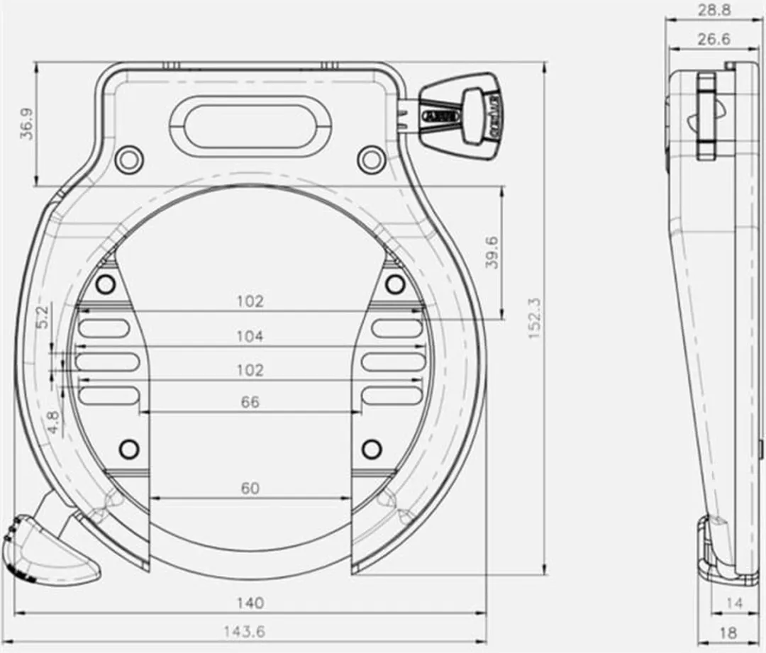 ABUS Amparo 4650 Ringslot ART - Zwart