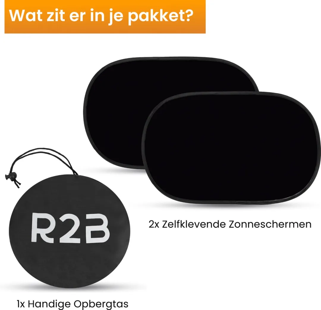 R2B Zonnescherm Auto Zijruit - 2 Stuks - UV-Bescherming