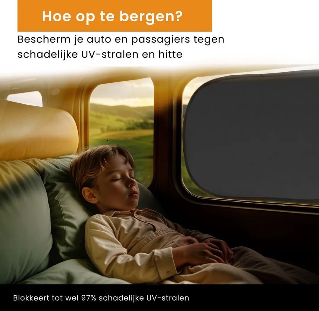 R2B Zonnescherm Auto Zijruit - 2 Stuks - UV-Bescherming