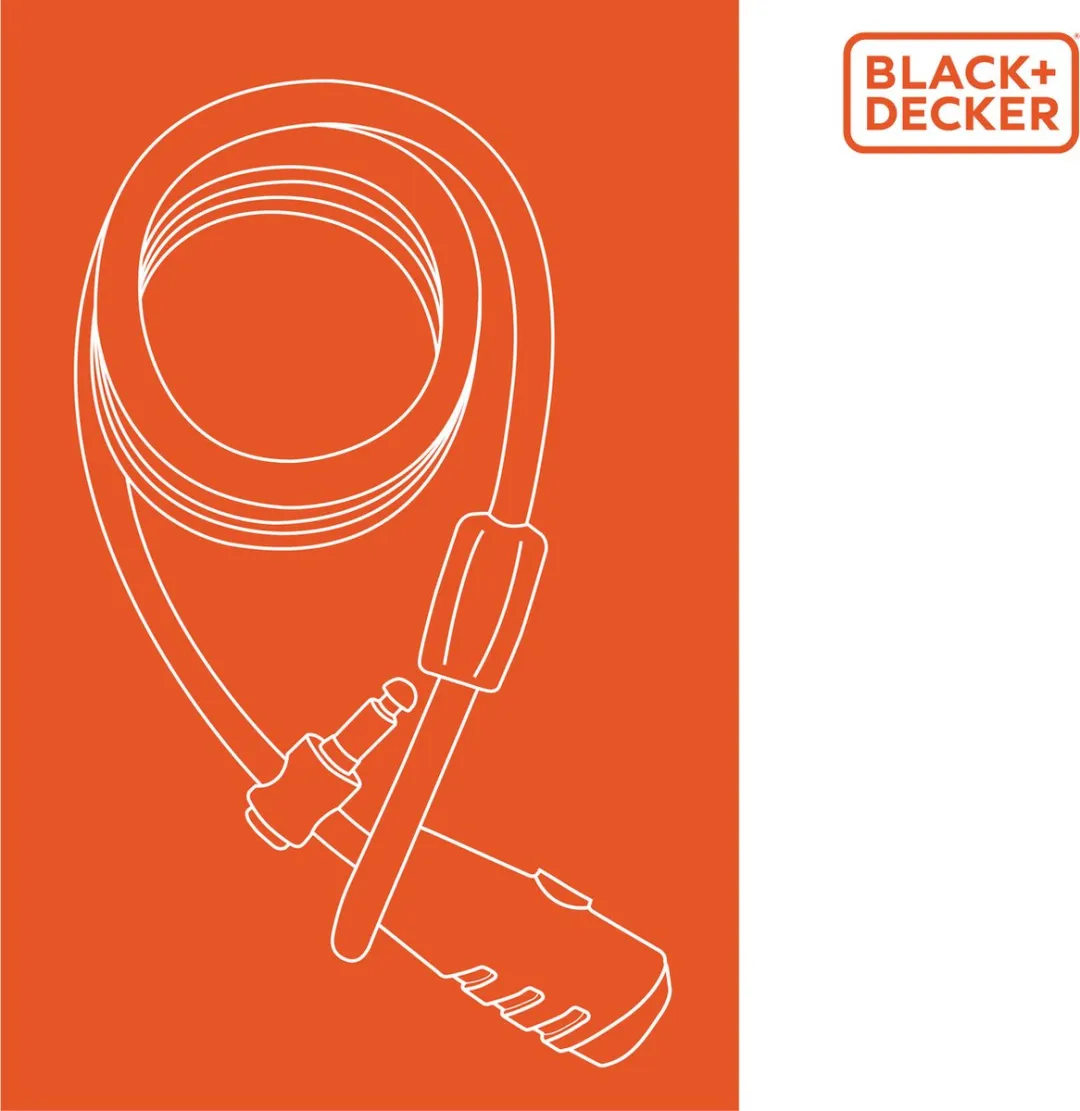 BLACK+DECKER BXCHBL7005 Familie Fietsslot 240cm - Zwart - afbeelding 6 van 6
