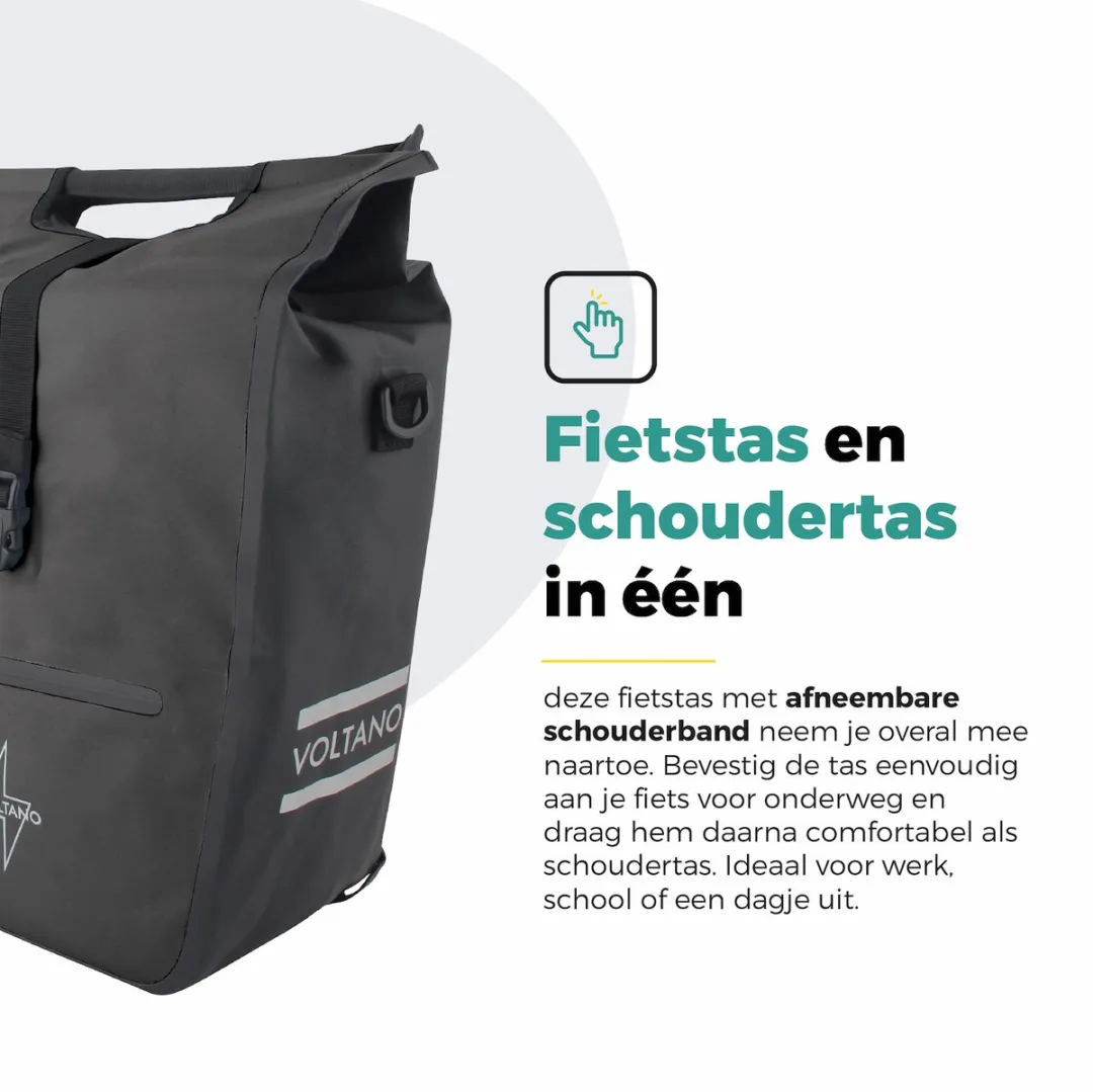 Voltano E-bike Shopper Enkele Fietstas 27L - Zwart
