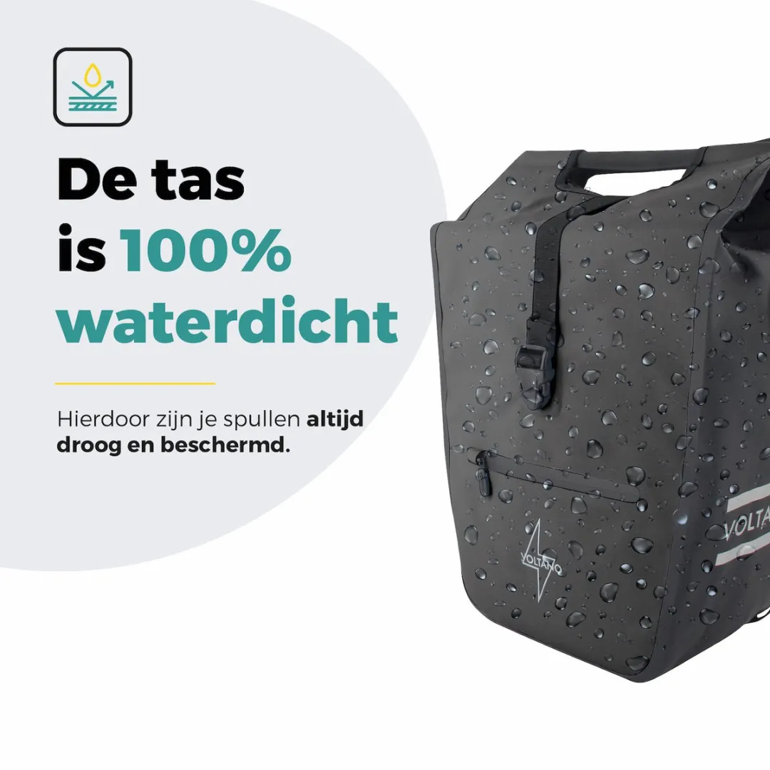 Voltano E-bike Shopper Enkele Fietstas 27L - Zwart