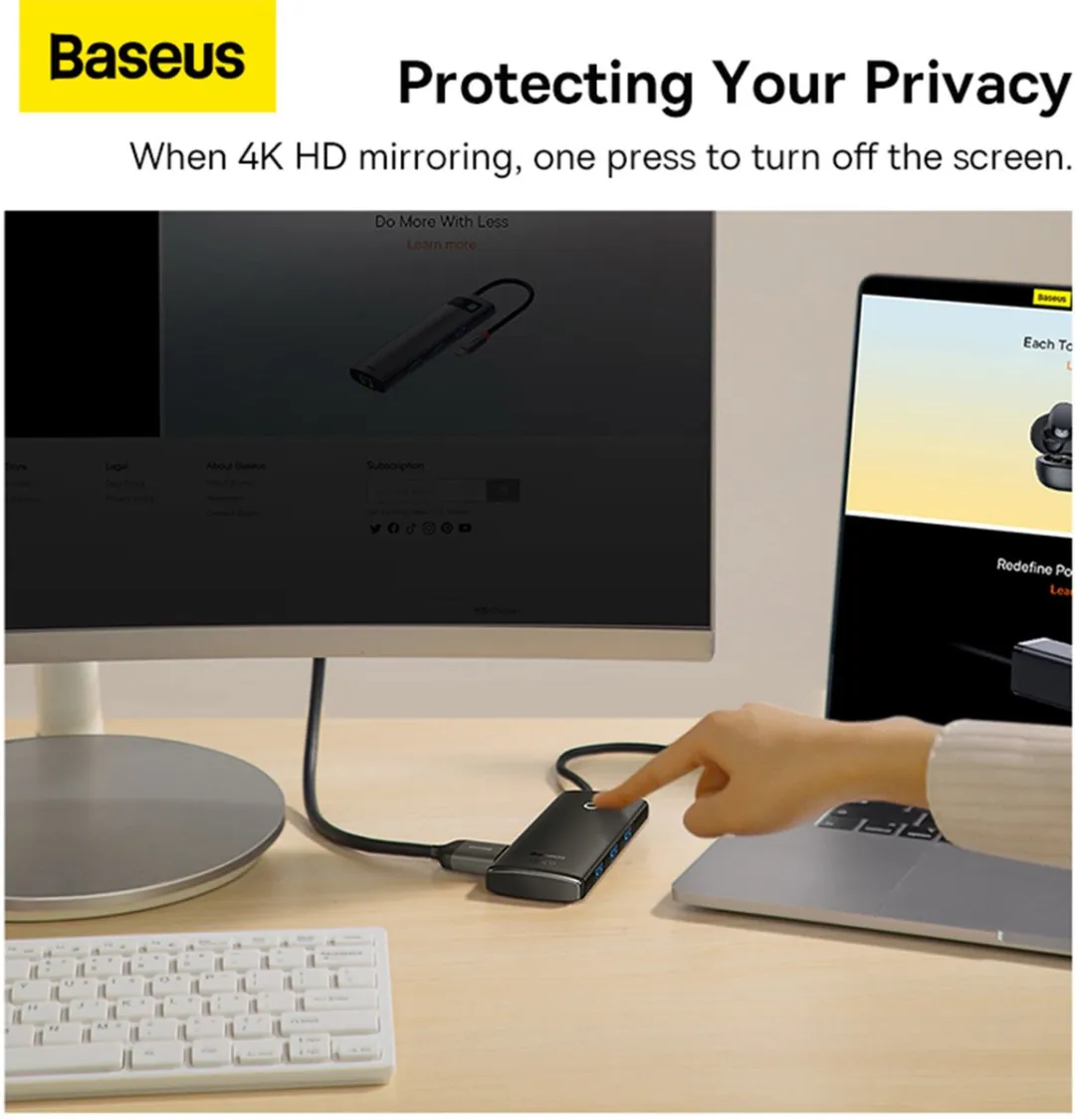 Baseus WKQX080201 Hub - Zwart