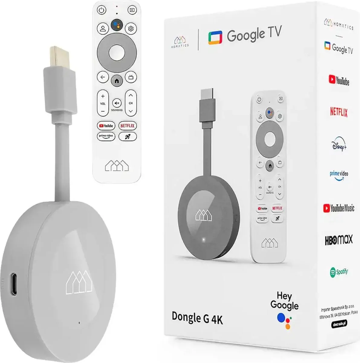 Google Homatics Viatel Xcruiser GD2 4K Google TV Dongle - 8GB - Zilver