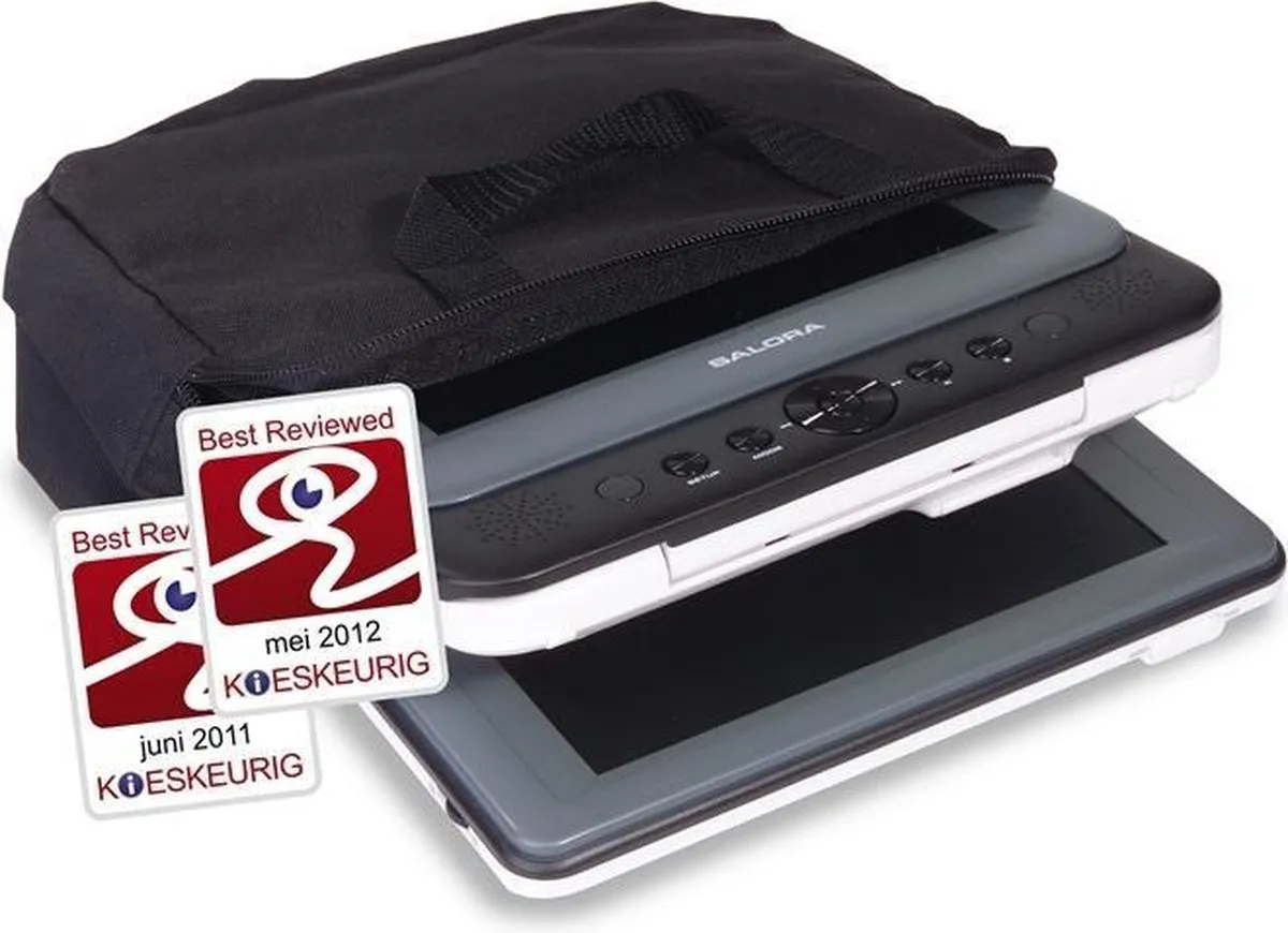 Salora DVP7048TWIN Draagbare DVD-speler 2x7" - Grijs/Wit