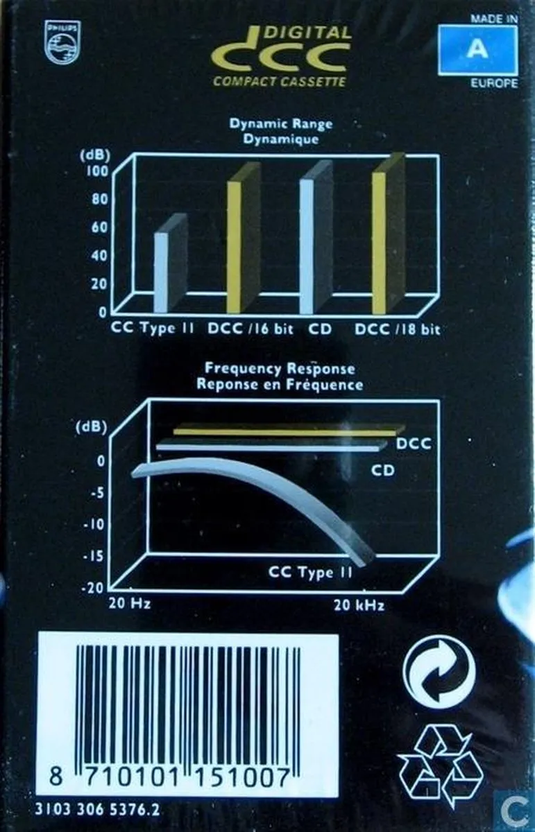 Philips DCC Digital Compact Cassette 90 min - Zwart