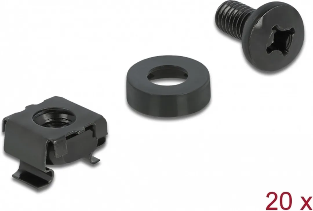 Delock M6 Schroef/bout 12mm - 20 Stuks Zwart