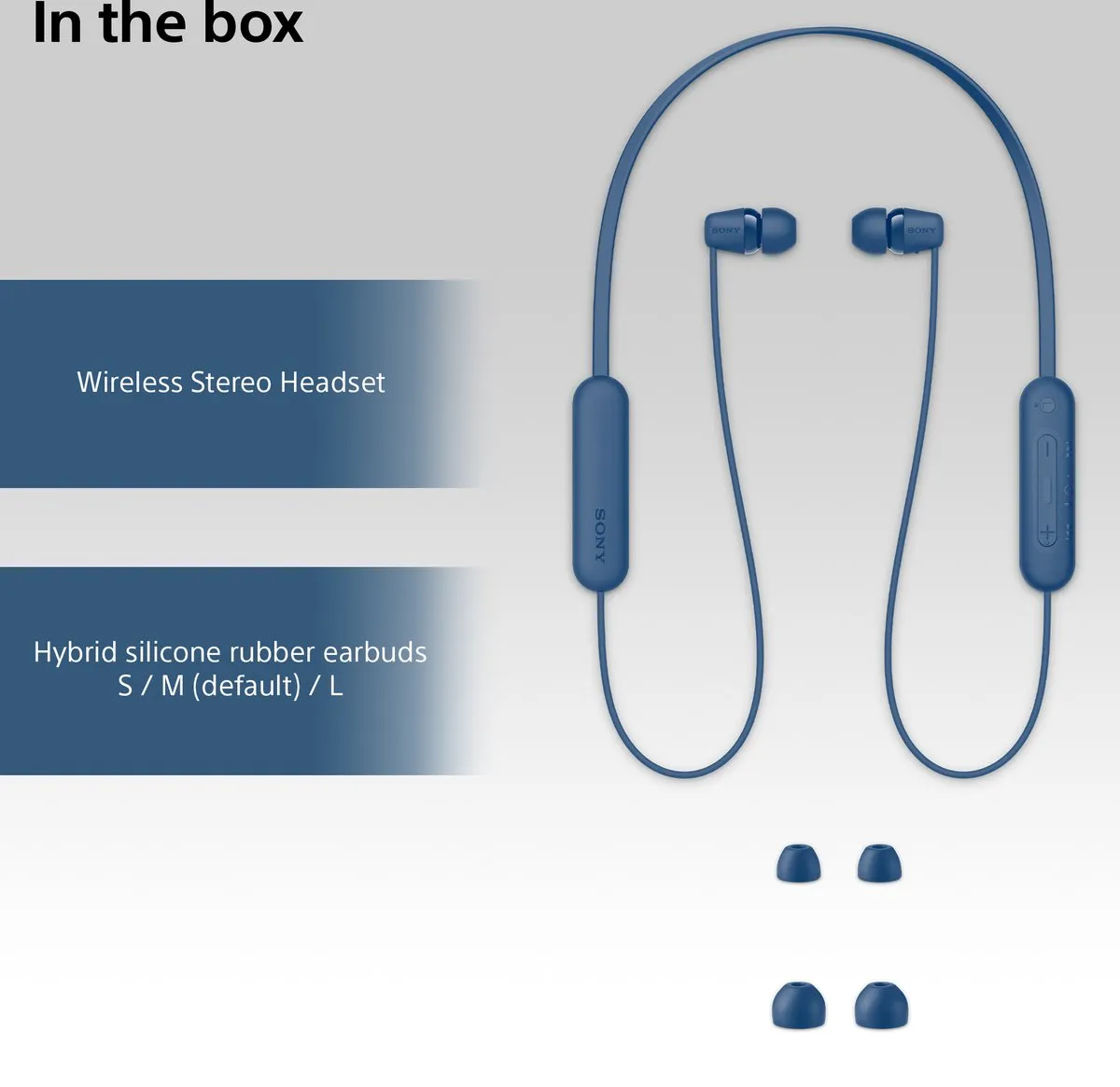 Sony WI-C100 - Draadloze oordopjes - Blauw