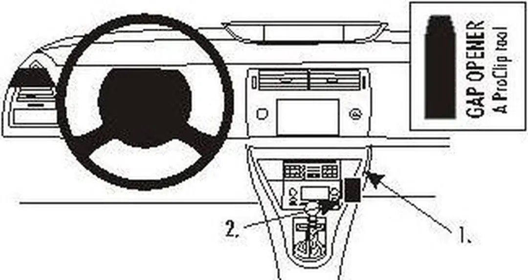 Brodit Angled Mount - Citroën C4 2005- - Zwart