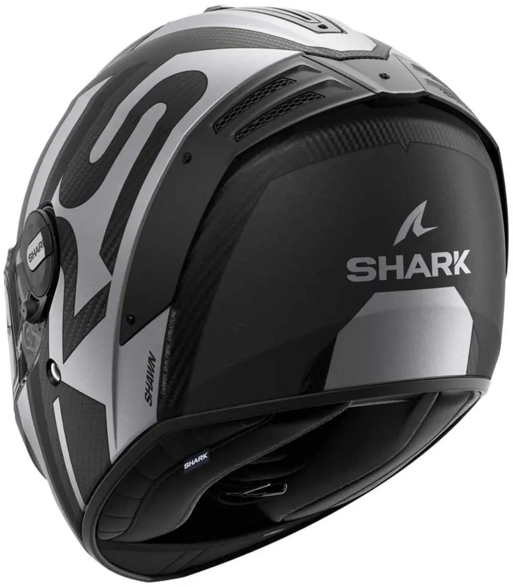 Shark Spartan RS Carbon Shawn Mat Carbon Black Silver Helm - XS