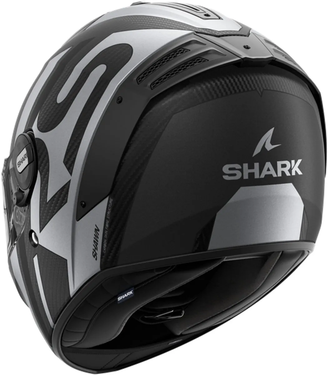 Shark Spartan RS Carbon Shawn Mat Carbon Black Silver Helm - XS