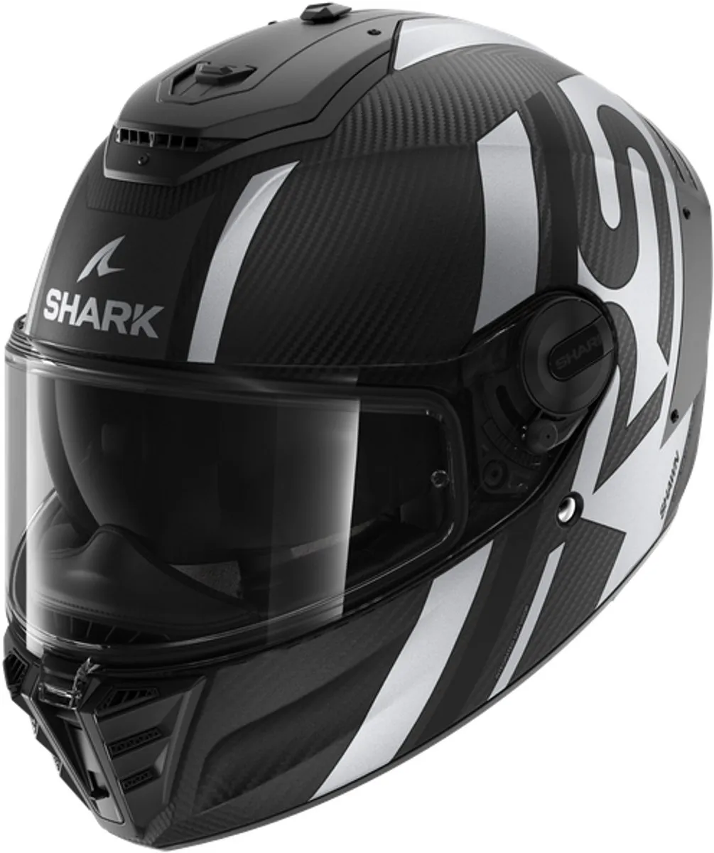 Shark Spartan RS Carbon Shawn Mat Carbon Black Silver Helm