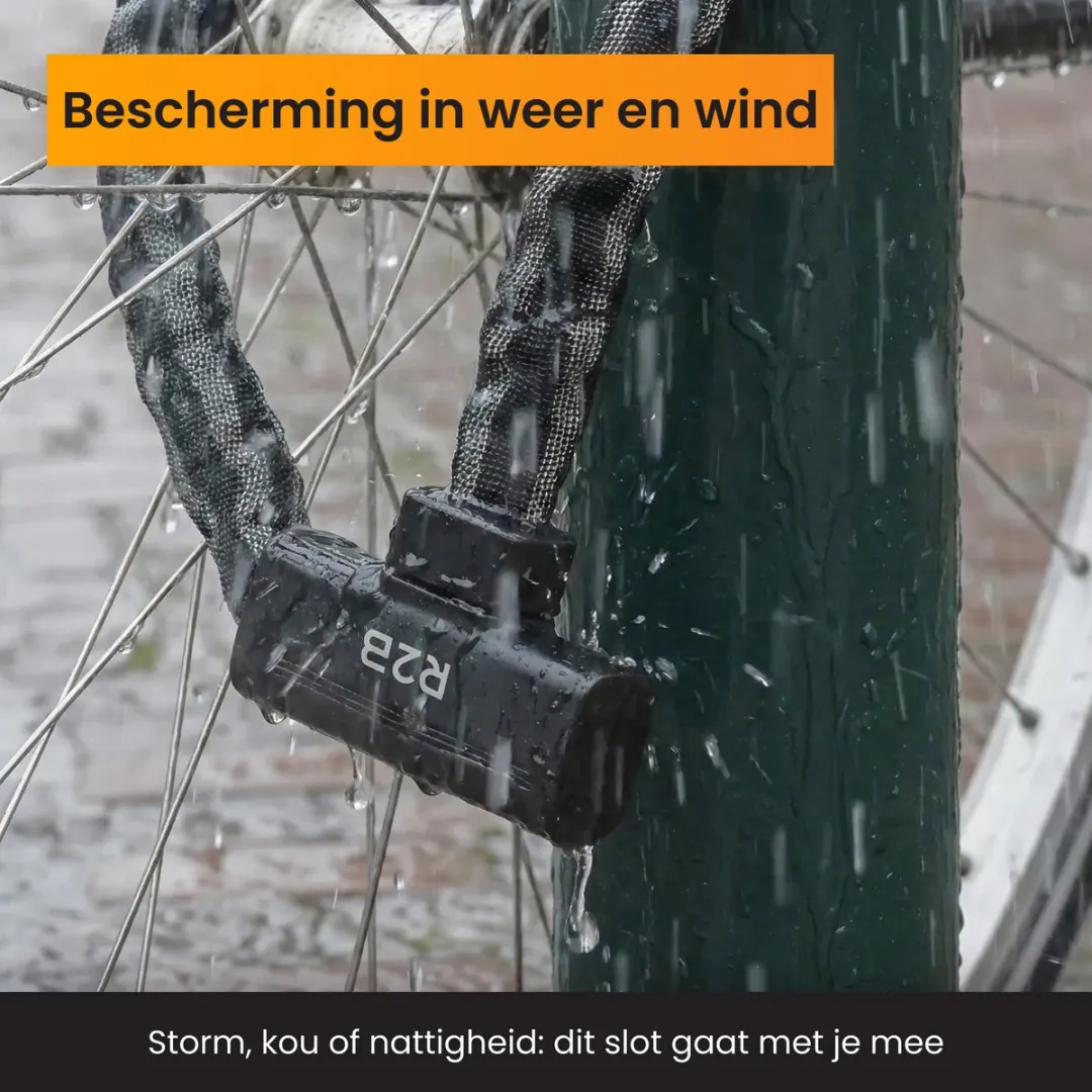 R2B Fietsslot 115cm Kettingslot - 2 Sleutels - Zwart/Grijs