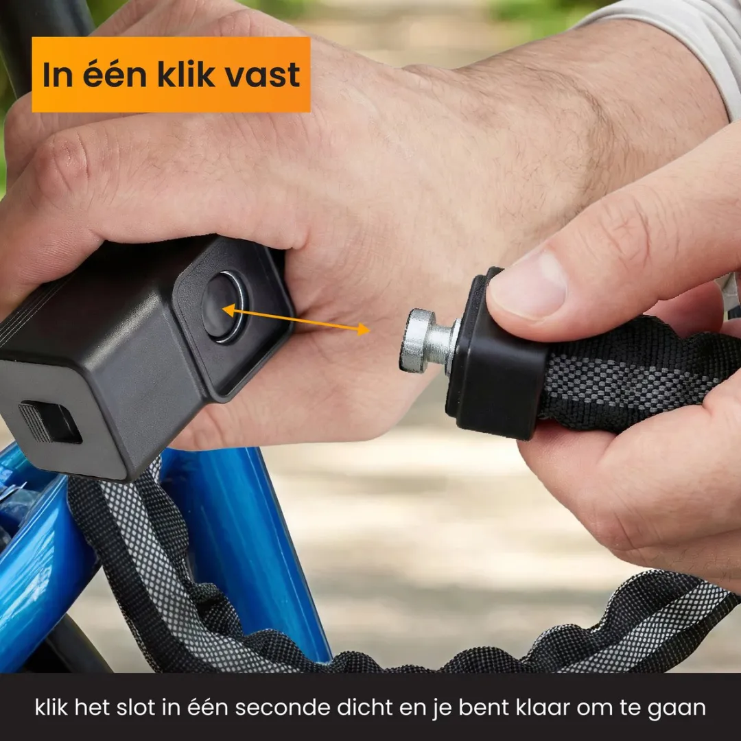 R2B Fietsslot 115cm Kettingslot - 2 Sleutels - Zwart/Grijs