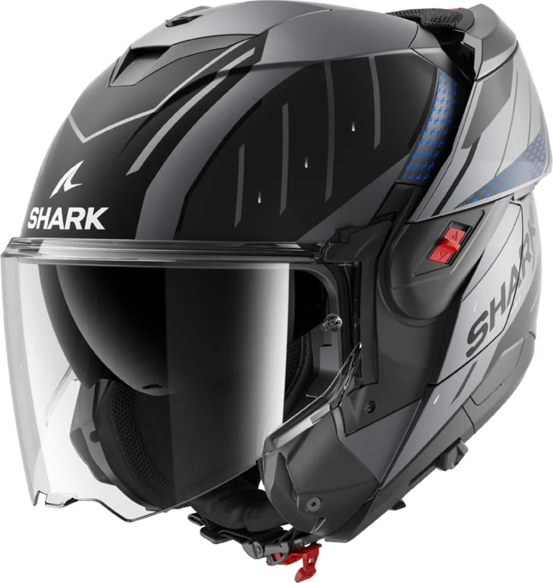 Shark Rydger Oxo Systeemhelm - Mat Antraciet/Blauw/Zwart
