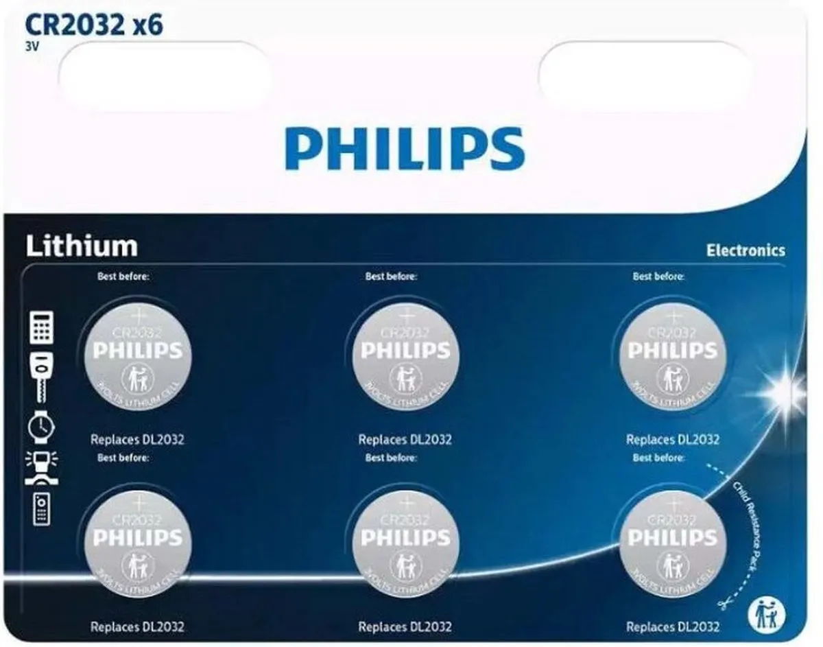 Philips CR2032 Lithium Knopcelbatterij