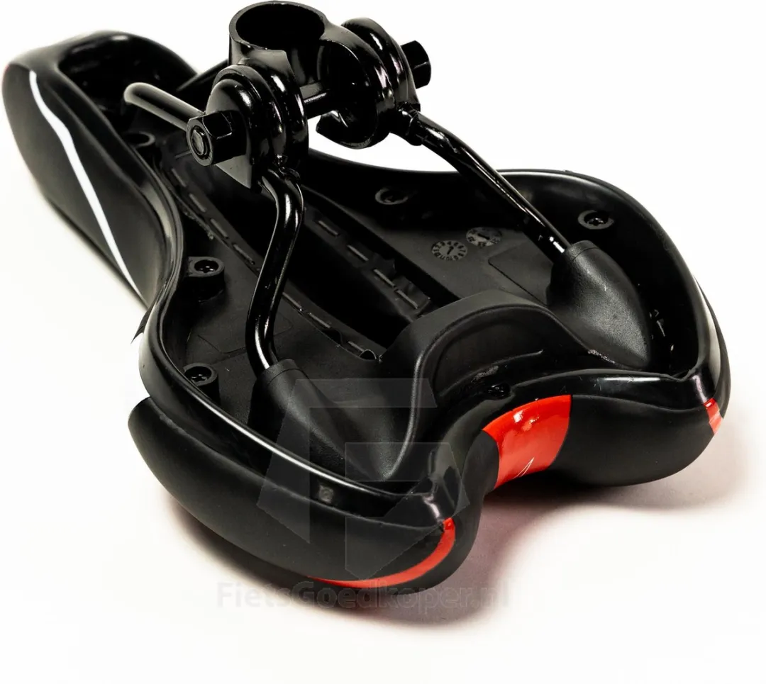 Voltano Sport Fietszadel Gel Trekking - Zwart/Rood - 45-155mm