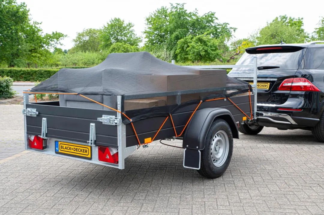 BLACK+DECKER Aanhangwagennet 2x3m - 8mm Elastiek - Zwart - afbeelding 6 van 6