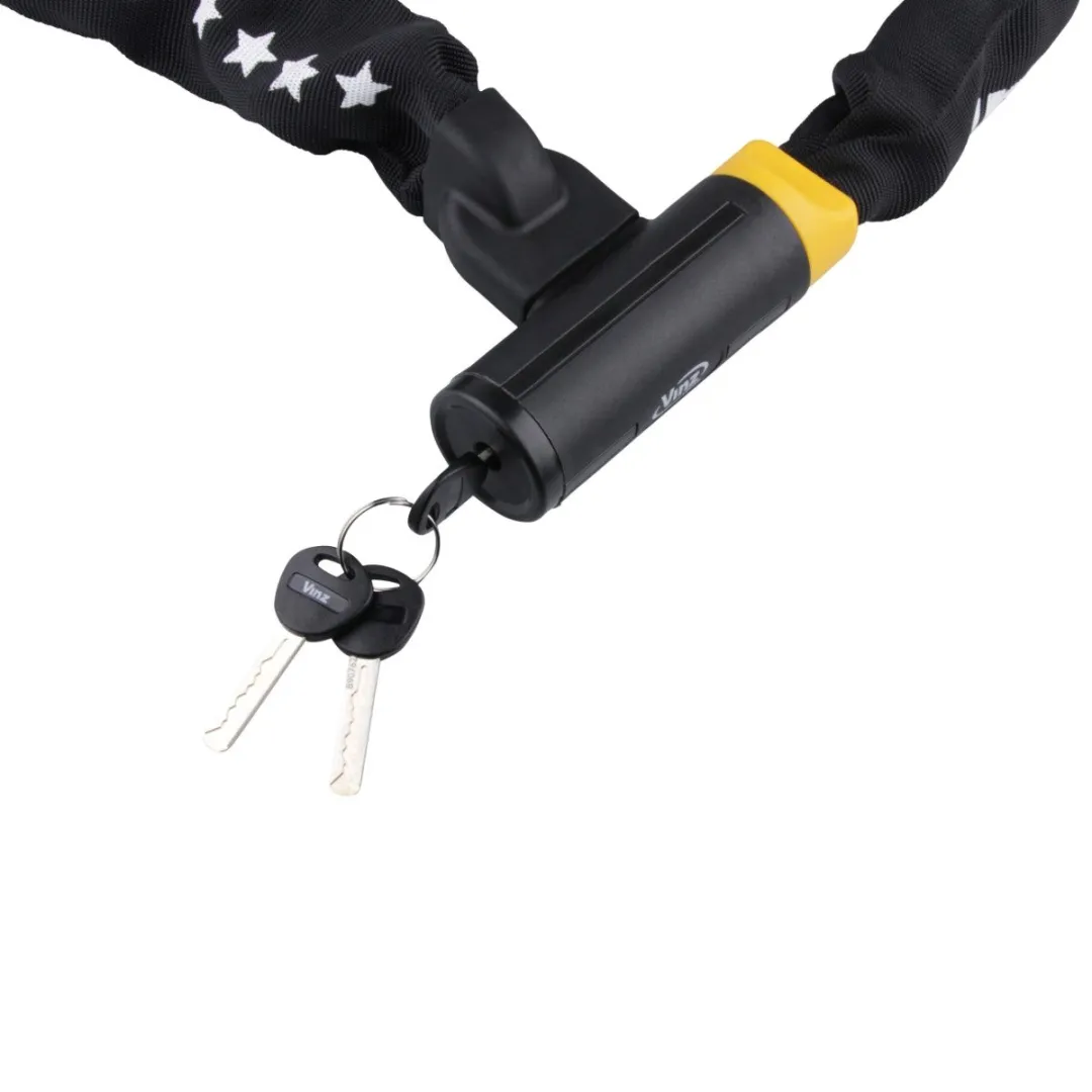 VINZ Tronador ART 4 Kettingslot 150cm - Zwart