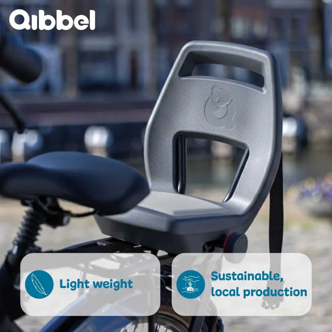 Qibbel Junior 6+ Fietsstoeltje Achterop - Granite Grey