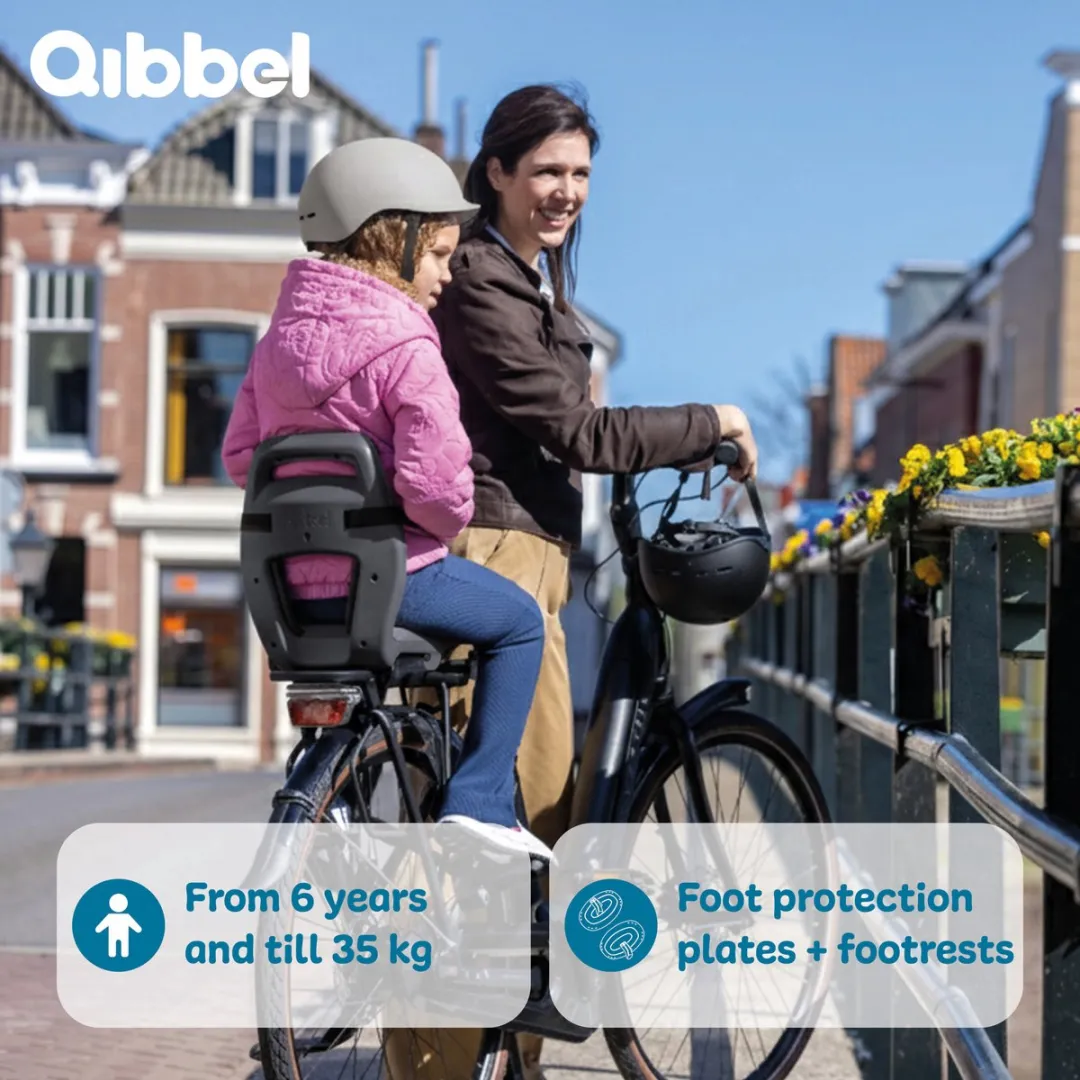 Qibbel Junior 6+ Fietsstoeltje Achterop - Granite Grey