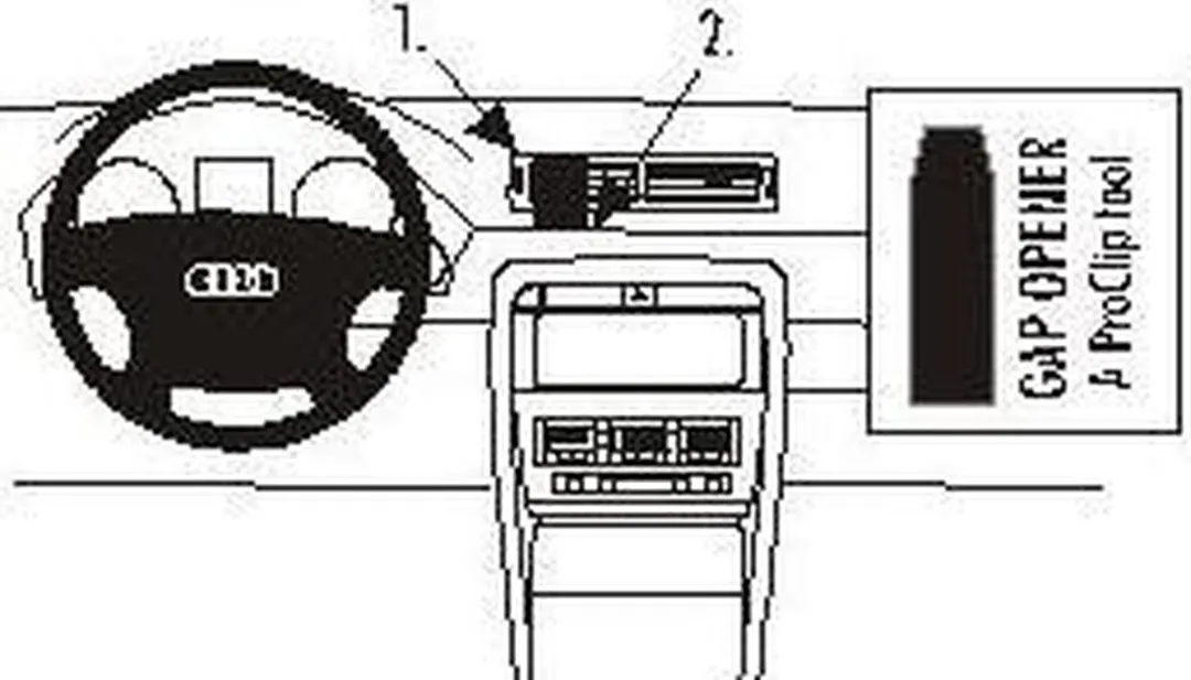 Brodit Center Mount Audi A4 01-03 - Zwart - 852870 - afbeelding 6 van 6