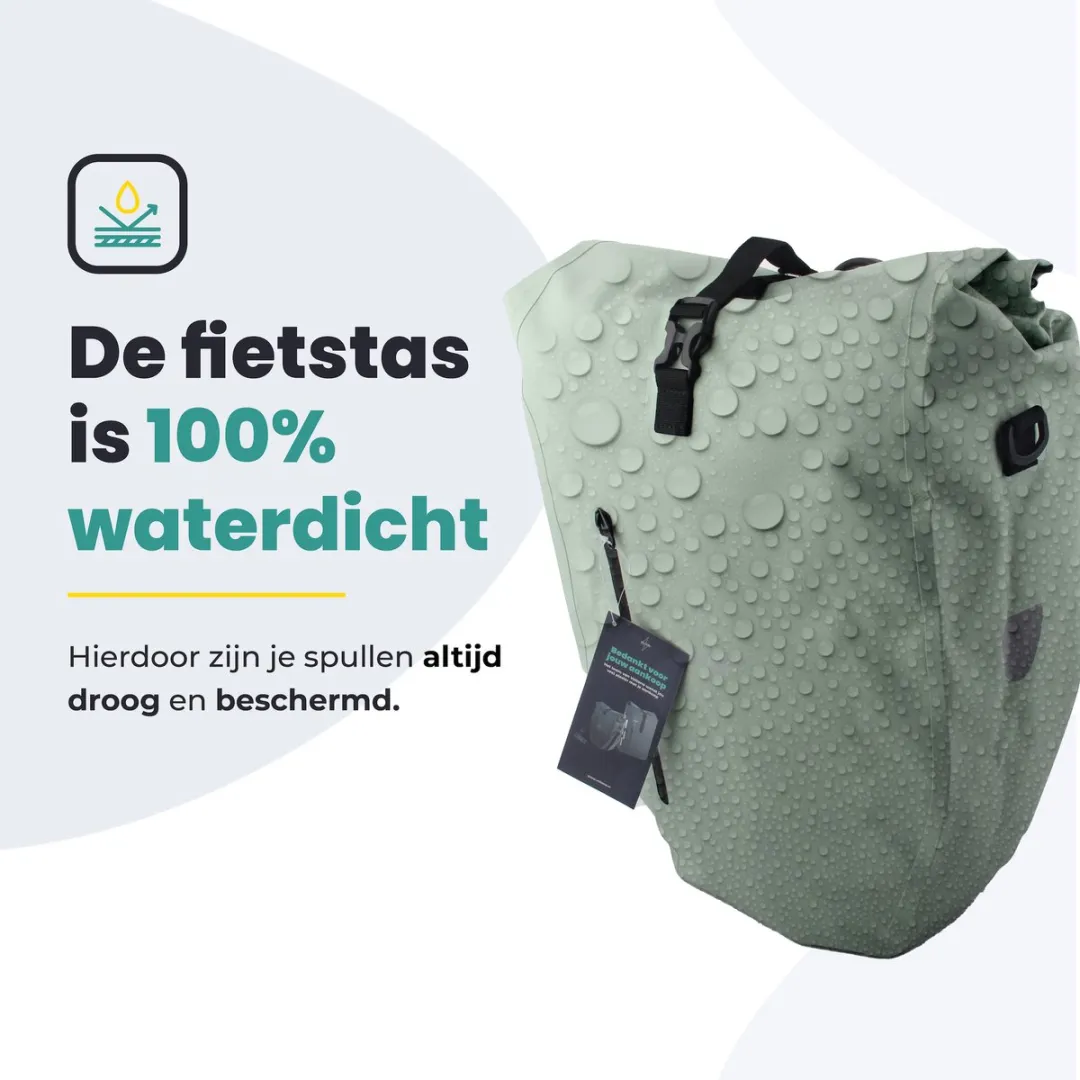Voltano Luxe Fietstas 28L - Mint Groen