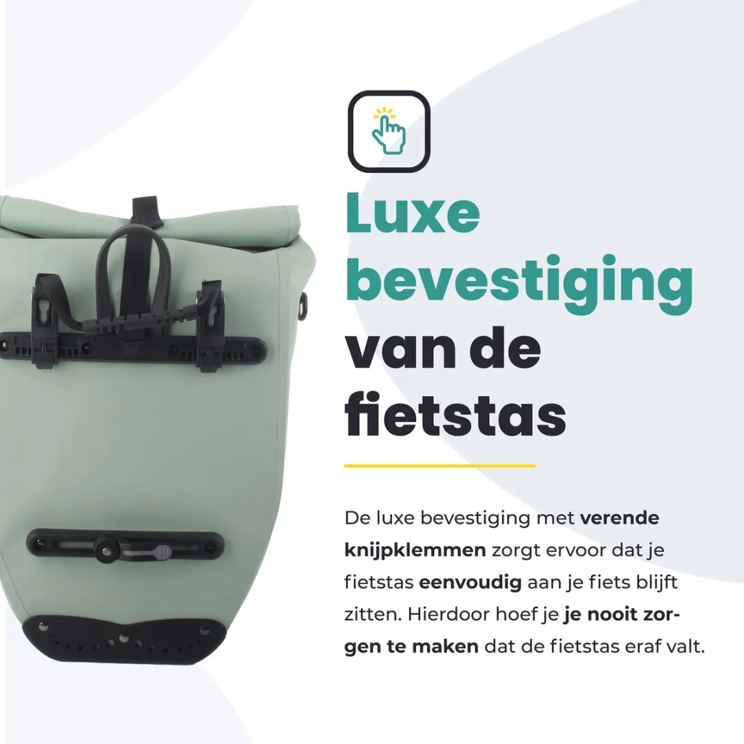Voltano Luxe Fietstas 28L - Mint Groen